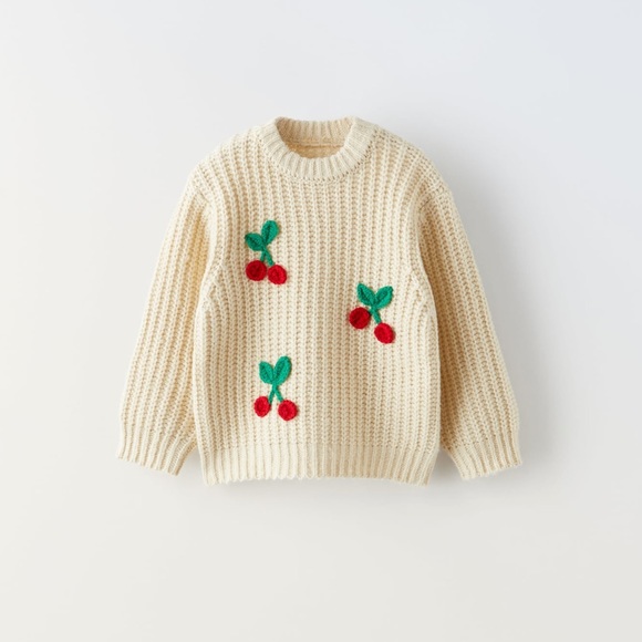 Zara | Shirts & Tops | Zara Little Girls Chrochet Embroidered Knit ...